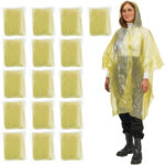 16er-Set Notfall Regenponcho mit Kapuze und Ärmeln, gelb, ca. 120cm