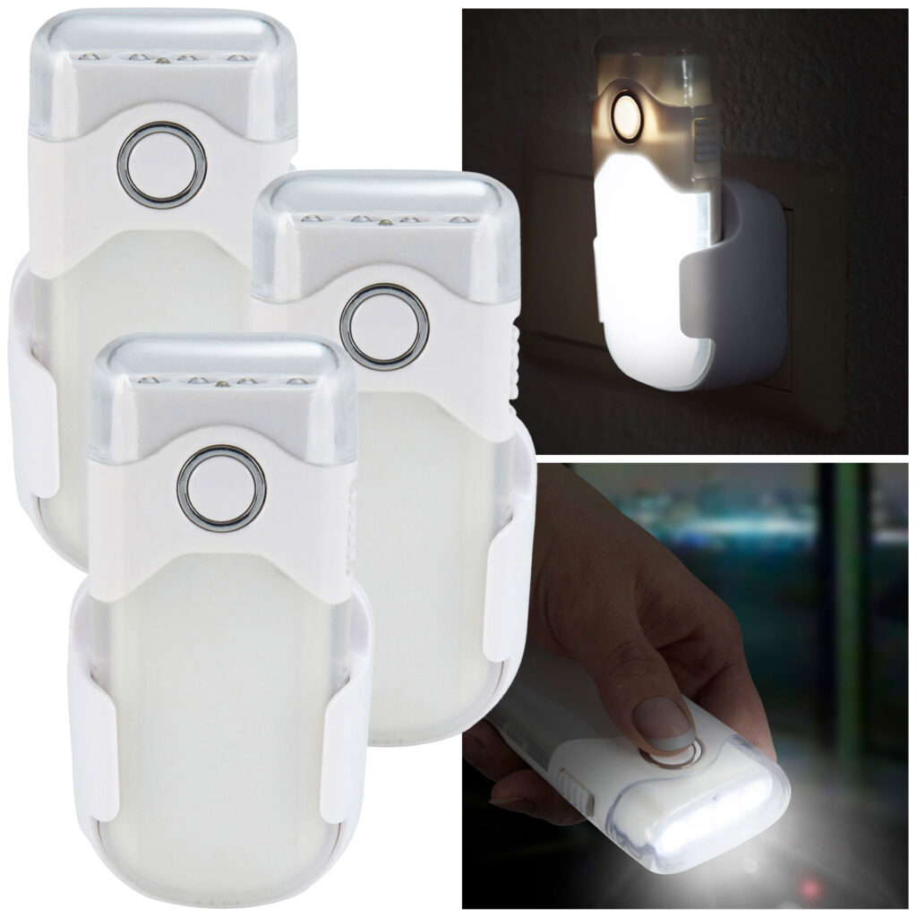 3er-Set Akku LED-Taschenlampe mit Einschaltautomatik, 20lm, weiss