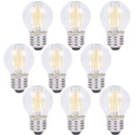 9er-Set LED-Filament-Lampe, G45, E27, 400 lm, 4 W, 2500 K, warmweiss