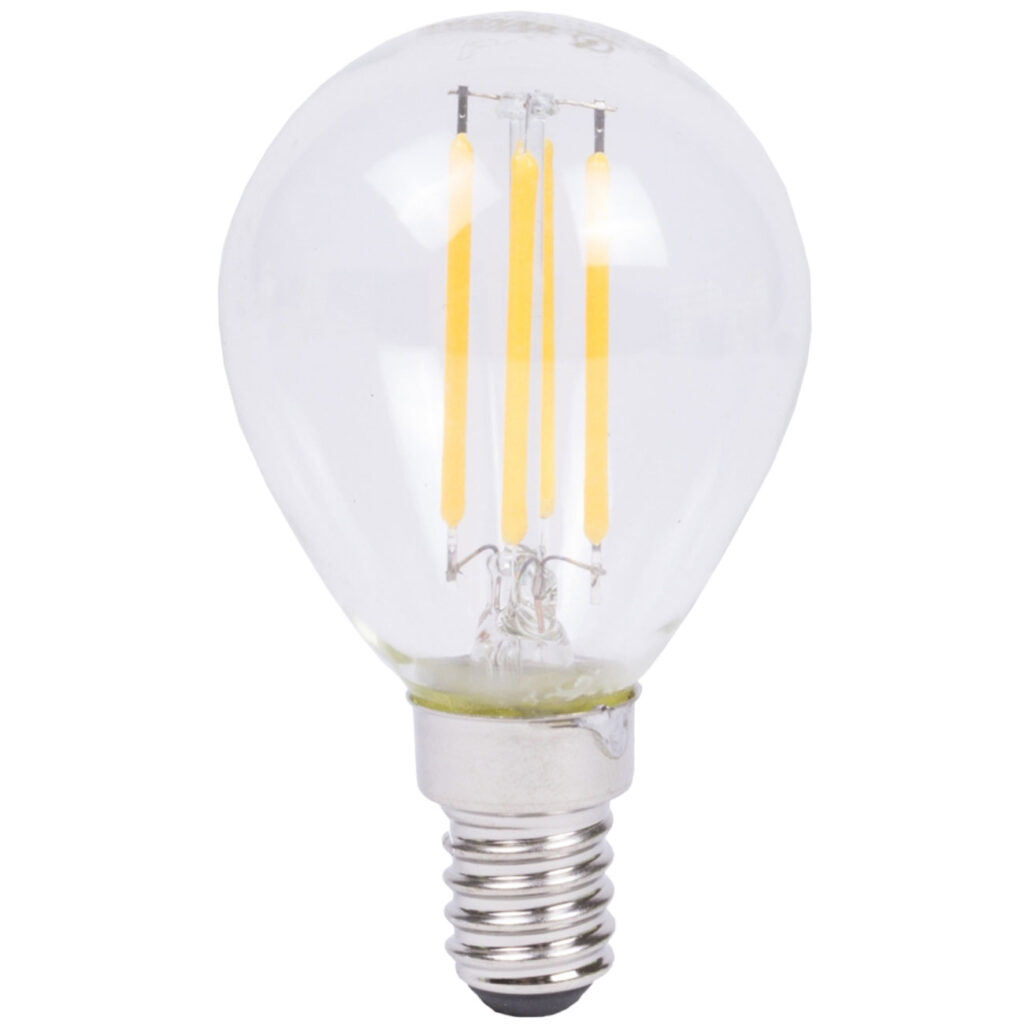 LED-Filament-Lampe, G45, E14, 400 lm, 4 W, 2500 K, warmweiss