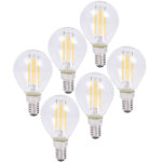 6er-Set LED-Filament-Lampe, G45, E14, 400 lm, 4 W, 2500 K, warmweiss