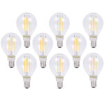 9er-Set LED-Filament-Lampe, G45, E14, 400 lm, 4 W, 2500 K, warmweiss