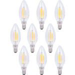 9er-Set LED-Filament-Kerzenlampe, C35, E14, 400 lm, 4 W, 2500 K, warmweiss