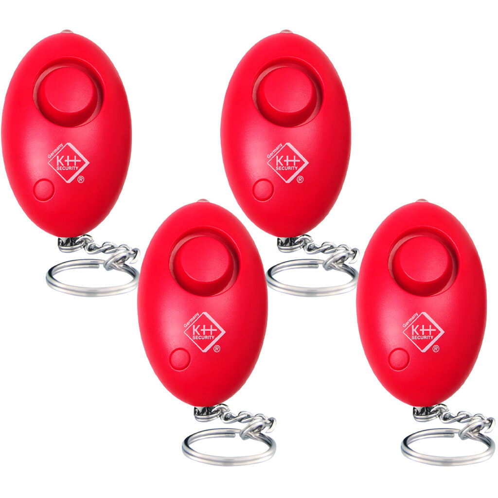 4er-Set Personenalarm inkl. LED-Licht, 120dB, pink