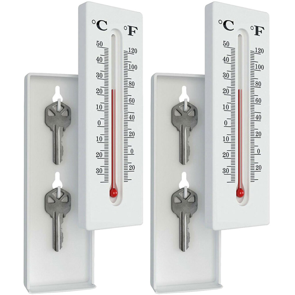2er-Set Thermometer mit Geheimversteck, 16 x 5 x 2,5 cm
