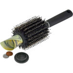 Haarbürste mit Geheimversteck, 7,5 x 23 cm, schwarz