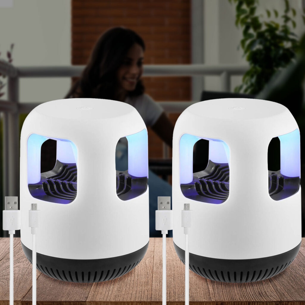 2er-Set 2in1 UV Insektenfalle & Nachtlicht, 12,2 x 15,5 cm