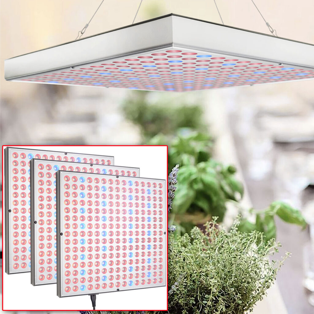 3er-Set Profi Pflanzen-Wachsumslampe, 225 LEDs, 250 Lm, 14 Watt