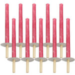 10er-Set Wachsfackeln mit Holzgriff und Handschutzteller, Brenndauer ca. 60 min