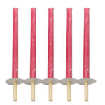 5er-Set Wachsfackeln mit Holzgriff und Handschutzteller, Brenndauer ca. 75 min