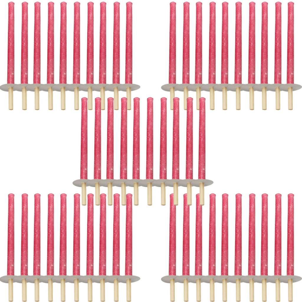 50er-Set Wachsfackeln mit Holzgriff und Handschutzteller, Brenndauer ca. 75 min