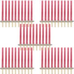 50er-Set Wachsfackeln mit Holzgriff und Handschutzteller, Brenndauer ca. 75 min