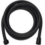 Duschschlauch aus Edelstahl, schwarz, Wassersparfunktion, flexibel, 2 m