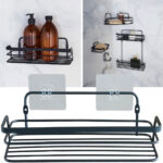 Duschkorb aus Metall, schwarz, 26,4 x 10,5 x 8,5 cm