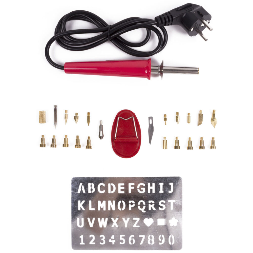 Gravier- & Brandmalgerät für Holz, Leder und Kork, 26-teilig. 15-30W