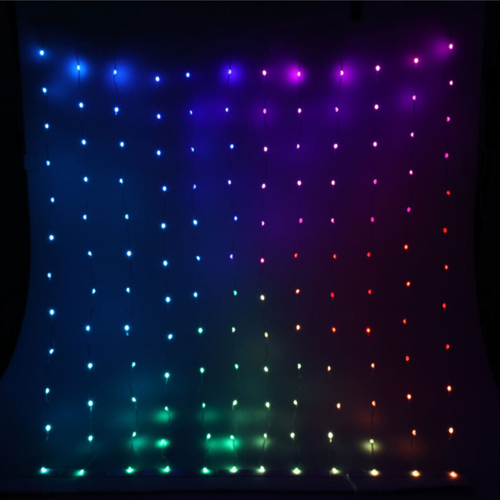 Bunter LED-Vorhang mit 400 LEDs, RGB, IP44, 2 x 2 m