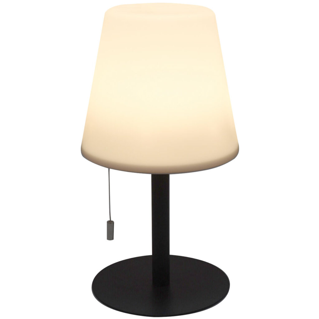 Akku Tischlampe mit 4 Lichtmodi in weiss & bunt, 30cm, IP44