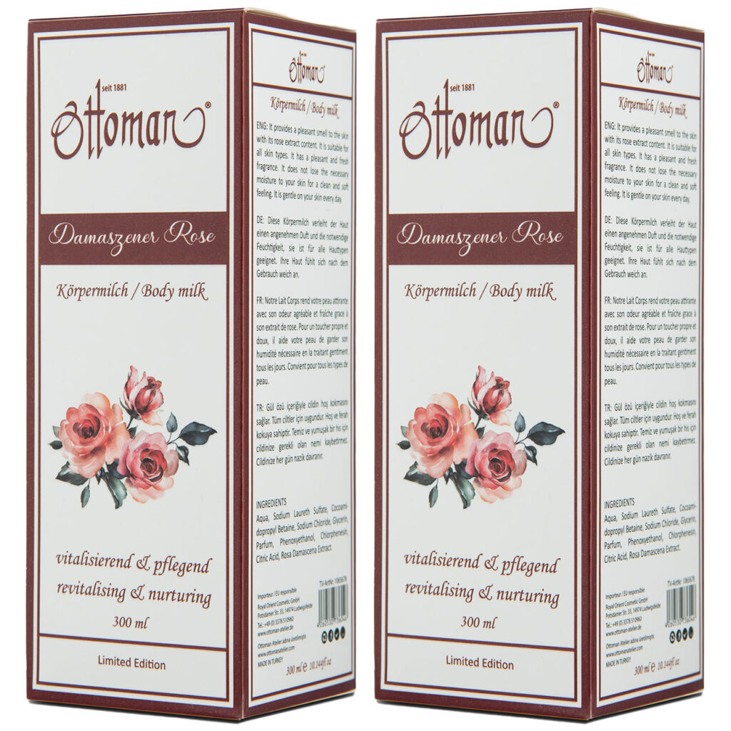 2er-Set Rose Körpermilch, 300ml, reichhaltige Körperpflege