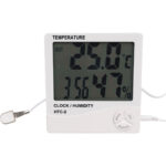 Digitales Hygrometer und Thermometer mit Aussenfühler, Uhr und Wecker