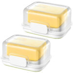 2er-Set Butterdose  mit Wasserkühlung, transparenter Deckel