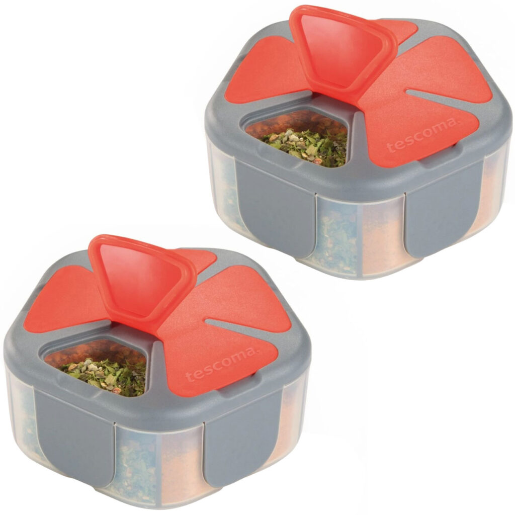 2er-Set Reise-Gewürzstreuer mit 5 Fächern 2er-Set Reise-Gewürzstreuer mit 5 Fächern