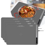 4er-Set Elektrische Warmhalteplatte Silikon, rollbar, 55 – 100 °C, 61 x 40cm, 250 W