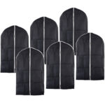 6er-Set Kleiderhülle mit Reissverschluss, schwarz, 100 x 60