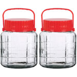 2er-Set Vorratsglas mit Henkel, Weithalsglas, 1 Liter