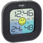 Digitales Thermo-/Hygrometer mit Komfortzonen-, Uhr & Datumsanzeige, schwarz