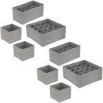 Schubladenorganizer, 8er-Set, grau