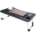 Laptoptisch mit Tablet- & Tassenhalterung, klappbar, 60 x 40 cm