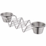 Taco Halter mit 2 Saucenschalen aus Edelstahl