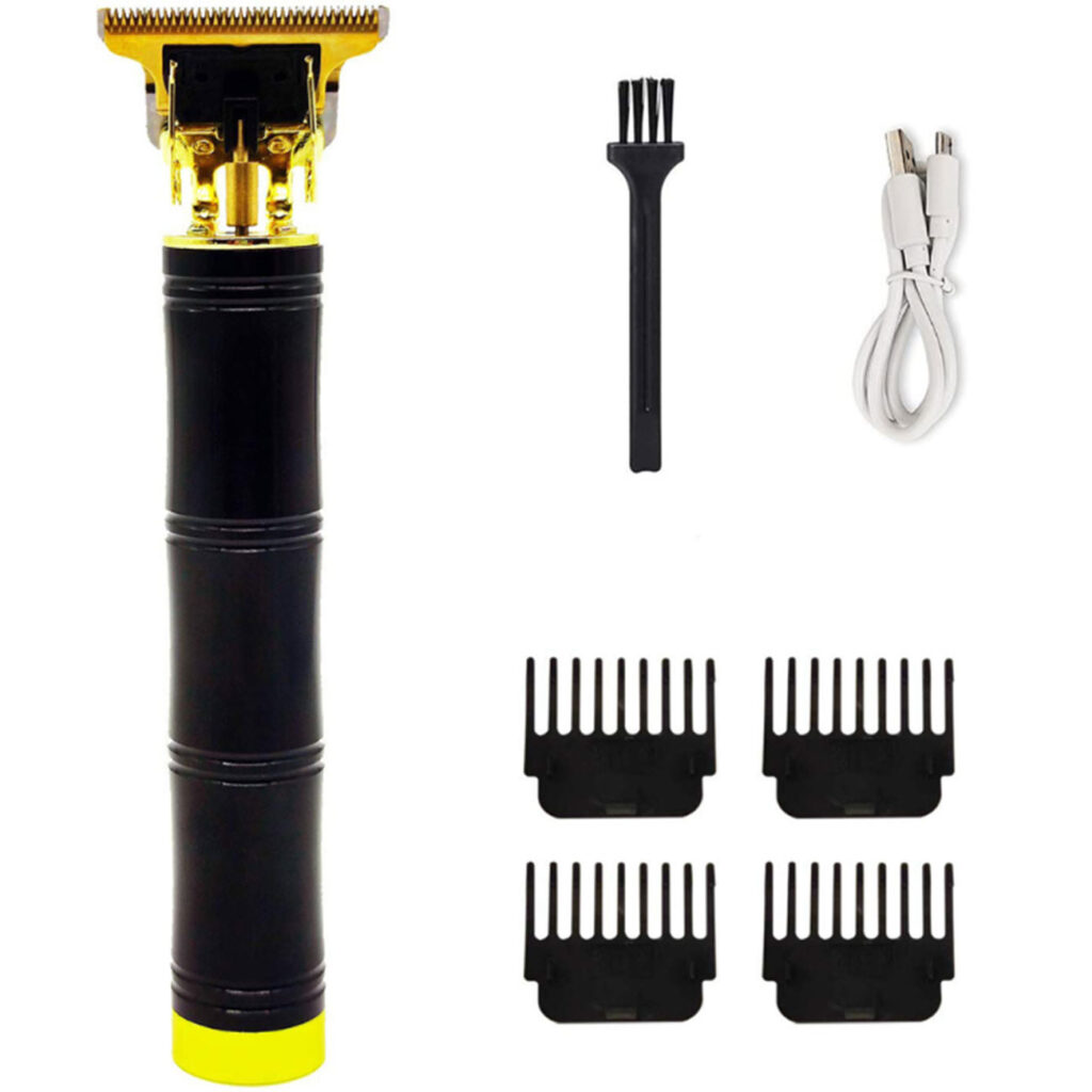 Akku Bart- und Haarschneider, 5W, inkl. 5 Aufsätzen, schwarz/gold