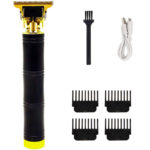 Akku Bart- und Haarschneider, 5W, inkl. 5 Aufsätzen, schwarz/gold