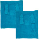 2er-Set Kuscheldecke mit Ärmeln & Tasche, türkis