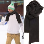 Fleece-Schal, schwarz, 30 x 170 cm