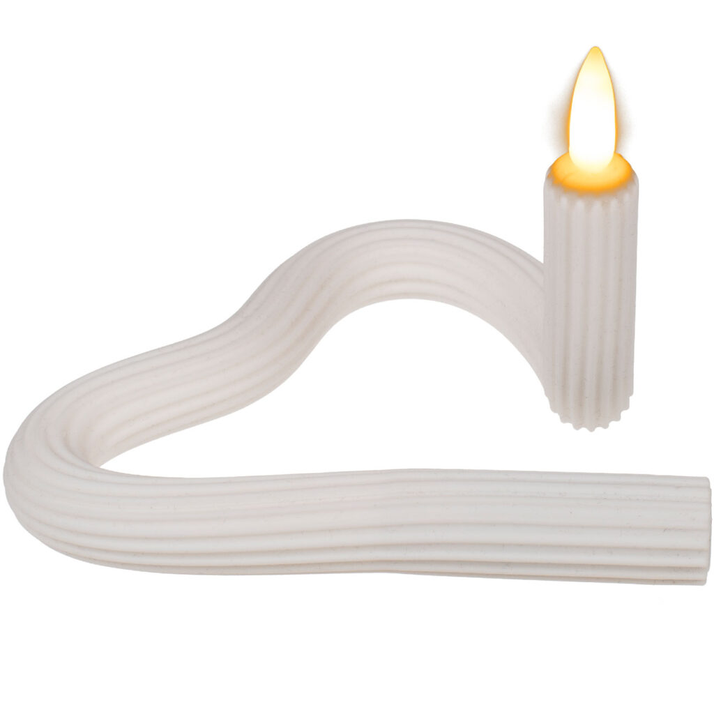 Flexible LED-Kerze mit Flackereffekt, weiss, Akkubetrieb