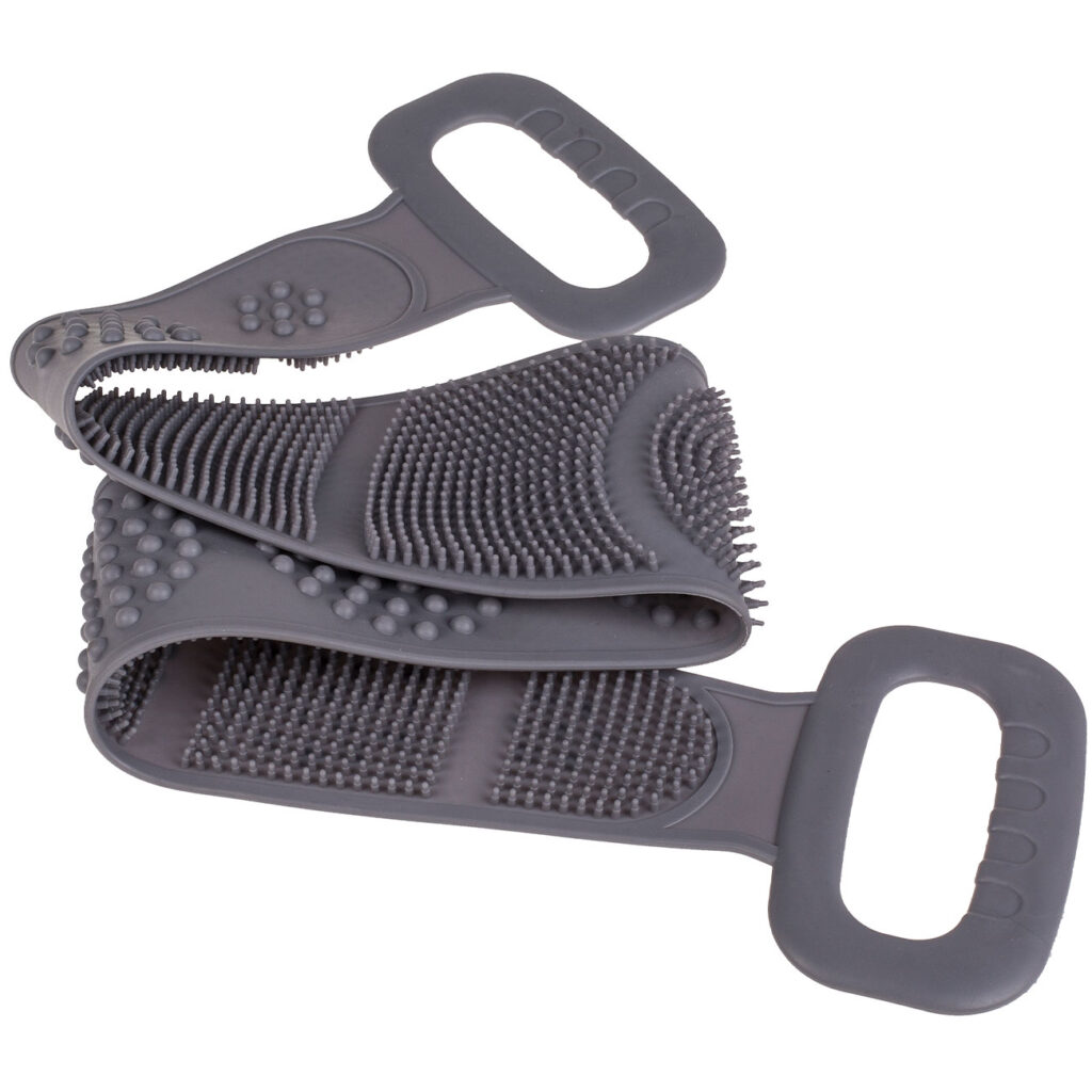 Wellness Rückenbürste mit 2 Griffen, grau Wellness Rückenbürste mit 2 Griffen, grau