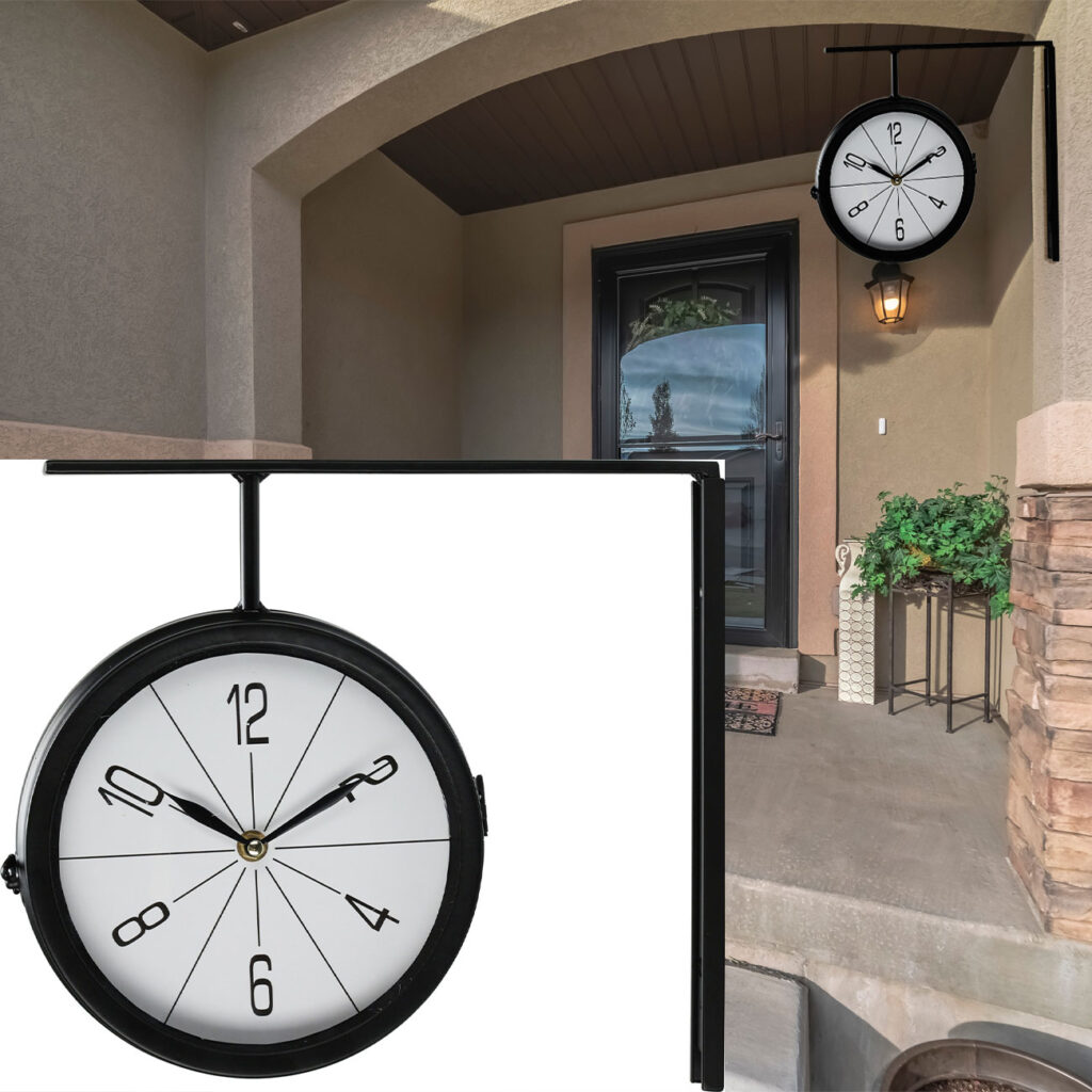 Wanduhr im Bahnhofsuhr-Design, doppelseitig, Ø 20cm