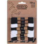 Schnürsenkel-Set, 7 Stück in schwarz und weiss, 60/75/90 cm