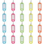 Schlüsselanhänger mit Schildern zum Beschriften, 20 Stück, bunt