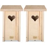 2er-Set Nistkasten aus Fichtenholz für Spatzen, Kleiber und Trauerschnäpper