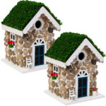 2er-Set Nisthilfe in Steinhäuschen-Optik, mit liebevollen Details