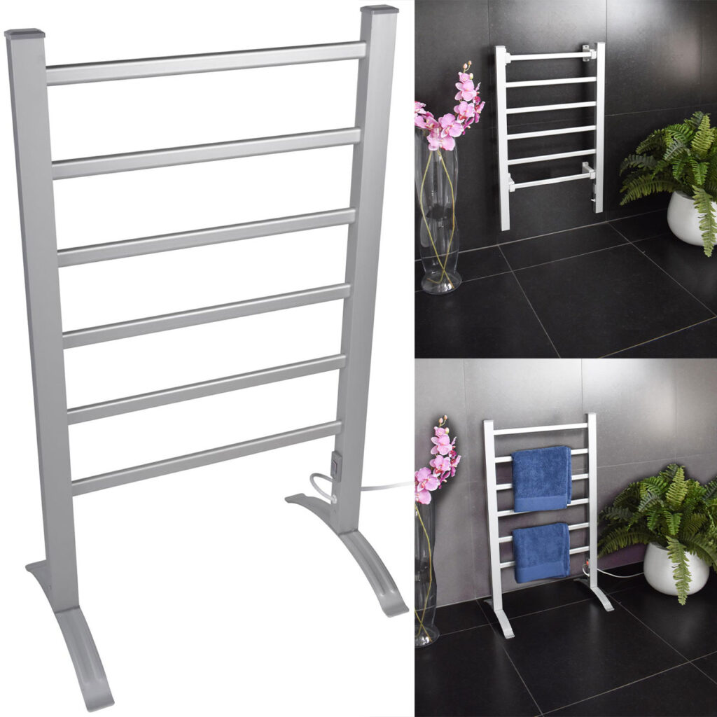 Elektrische Handtuchheizung mit 6 Heizstangen, 100 Watt