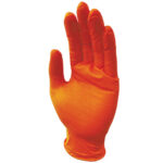 Nitrilkautschuk Handschuhe mit Diamantenstruktur, 50 Stk., Grösse M, orange