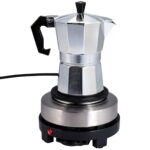 Kompakte elektrische Mini-Einzelkochplatte mit Espresso-Kocher, 500 Watt