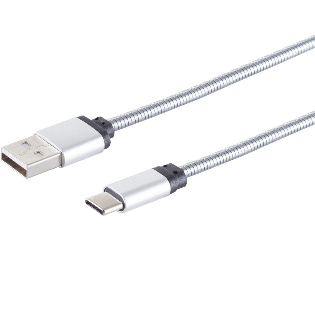 Lade- & Datenkabel USB-C-auf-USB-A, silber, 1m