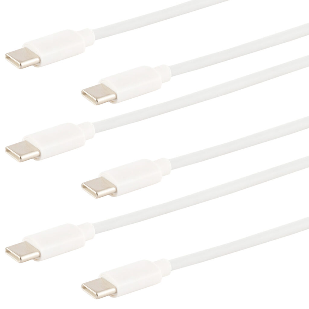 3er-Set Lade- & Datenkabel USB-C, USB 2.0, PD, weiss, 1m
