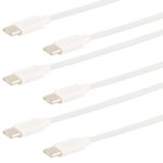 3er-Set Lade- & Datenkabel USB-C, USB 2.0, PD, weiss, 1m