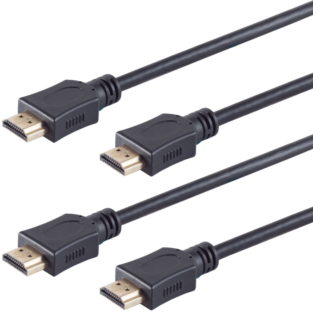 2er-Set High Speed HDMI Kabel, UHD, schwarz, 1 m
